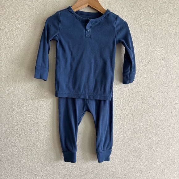 Old Navy Toddler Blue Henley Pajama Set 12-18M - Picture 1 of 5